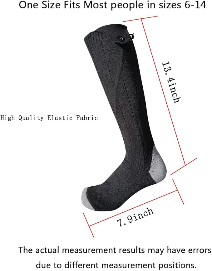 Electric Heated Socks,Heating Entire Sole and Instep 5V 5000mAh Rechargeable Battery Winter Heated Socks for Men Women Outdoor Riding Camping Hiking Skiing