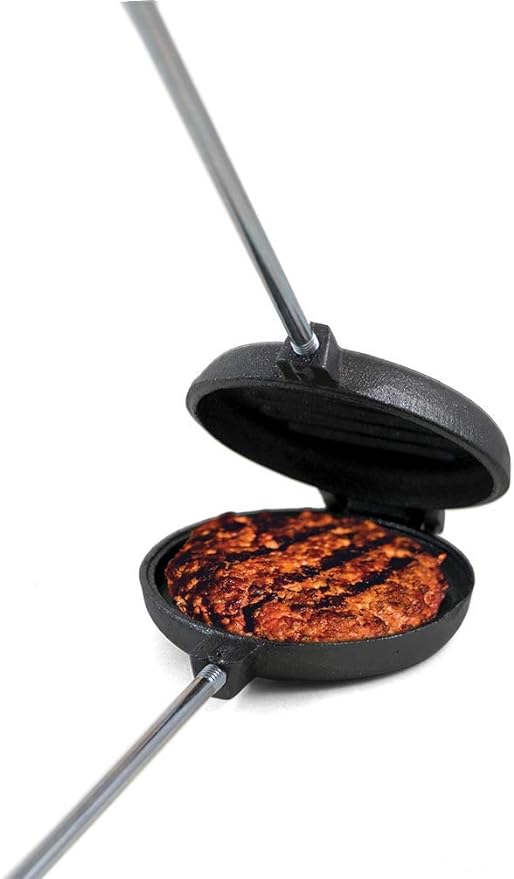 Coghlan's Pre-Seasoned Cast Iron Broiler with Removable Handles, Break-Apart Hinge ??Ideal for Grilling Burgers, Steaks, and Roasting Vegetables Over Campfires or BBQs ??Compact and Easy to Clean