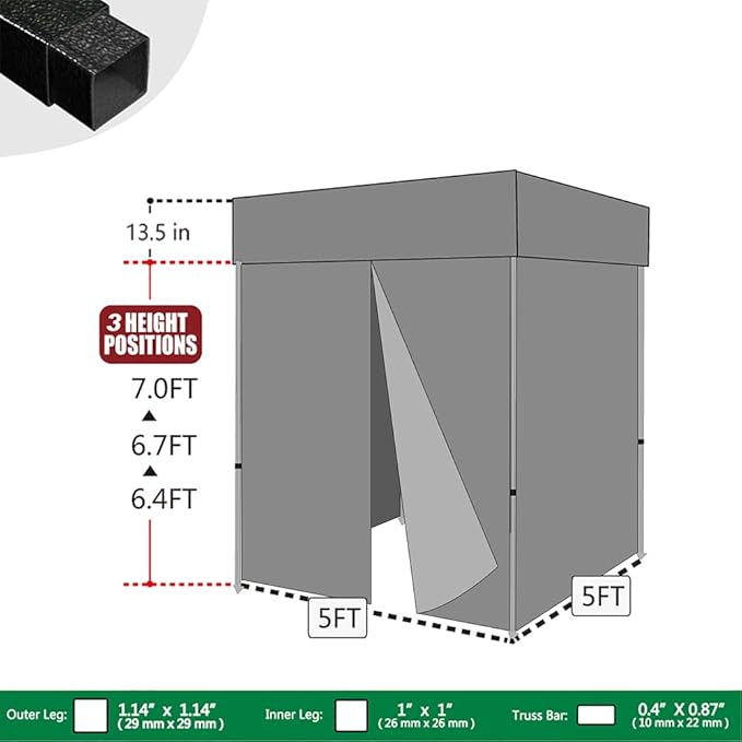 Eurmax USA 5'x5' Flat Top Pop-up Canopy Portable Photo Booth Tent for Events Wedding Photobooth for Professional Photos Photo Studio with Roller Bag,Bonus 4 SandBags (Black with Screen Window)