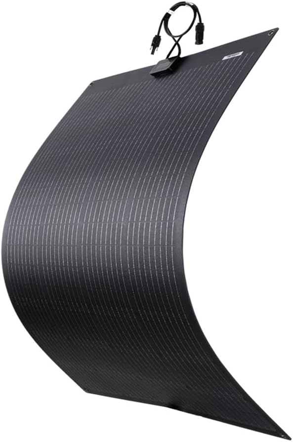 Lensunsolar 150W 12V ETFE Black Flexible Solar Panel, 43.3x28in, PERC 9BB 23.5%+ Efficiency Mono Solar Cells, for Campers, RVs, Boats,Camping, Tent