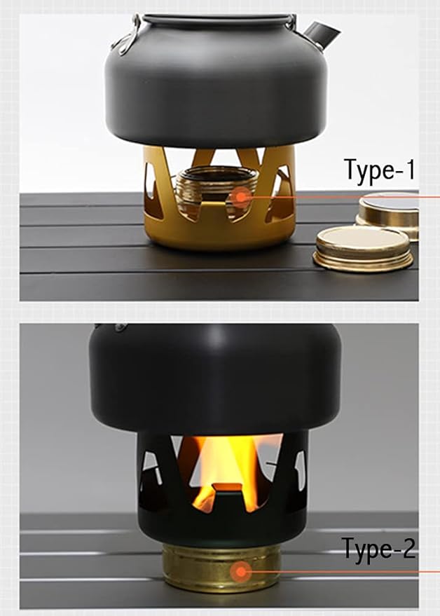 Mini Alcohol Backpacking Stove, Lightweight Brass Spirit Burner with Aluminium Stand for Camping Hiking and Picnic