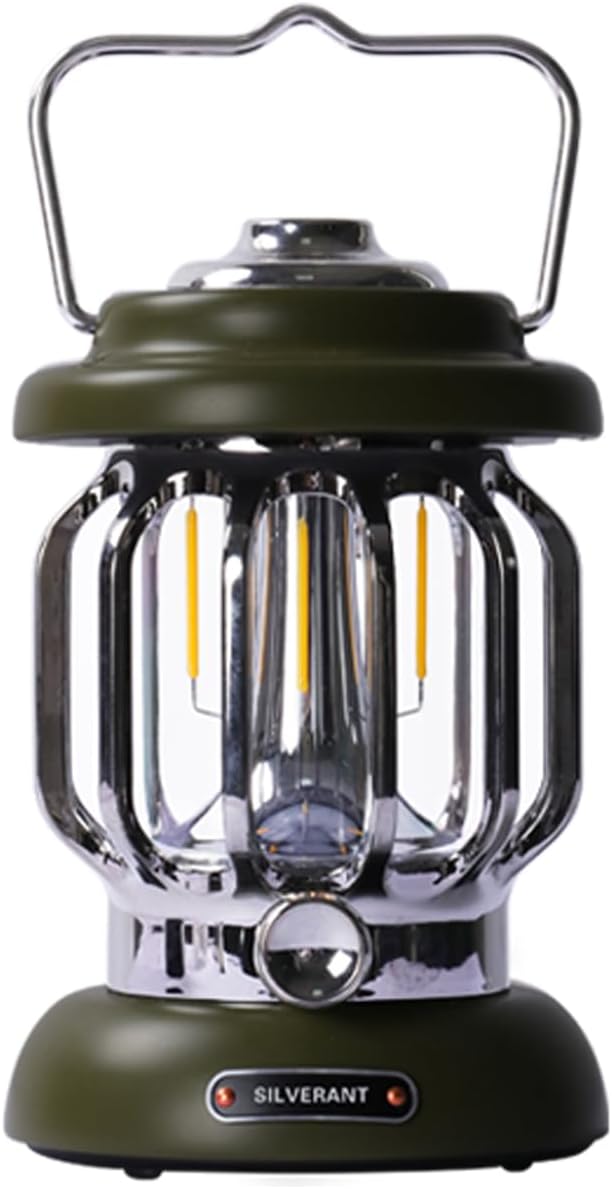 Camping Lantern Lights LED Lamp Type C Rechargeable, Emergency Light 8-130h Runtime for Power Outages, Outdoors Camping Lantern (Black)