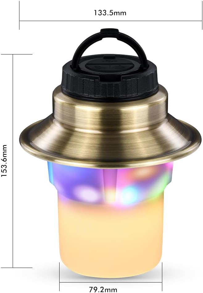 Rechargeable LED Camping Lights & Lantern, Waterproof Lamp with 5 Modes RGB String Lights, Adjustable Brightness Tent Light, Battery Powered Outdoor Lantern, Camping Essentials