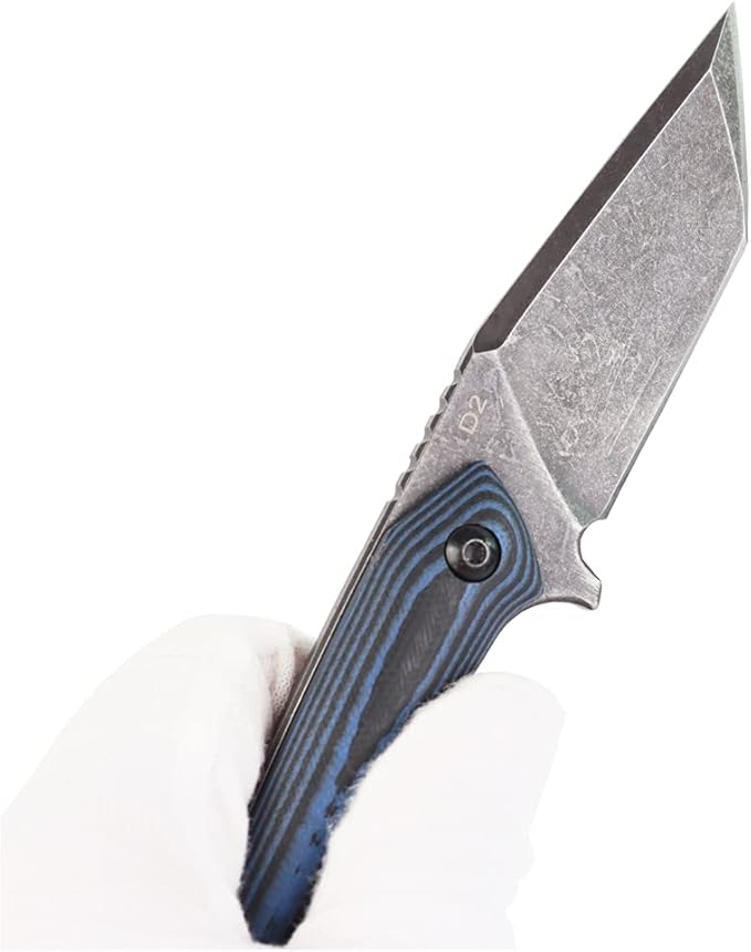 MASALONG kni211 Fixed Blade outdoor camping small straight knife D2 steel comfortable handle (black)
