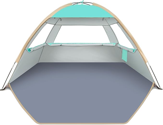 Gorich Beach Tent Sun Shelter for 3/4-5/6-7/8-10 Person with UPF 50ï¼?UV Protection, Lightweight & Easy Setup Beach Shade Canopy, Portable Beach Shade Tent Beach Cabana