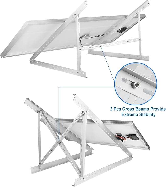 45" Solar Panel Mount Bracket for 100-400 Watts Solar Panel with Enhanced Cross Beams, Suitable for Roof, RV, Ground, Boat etc.