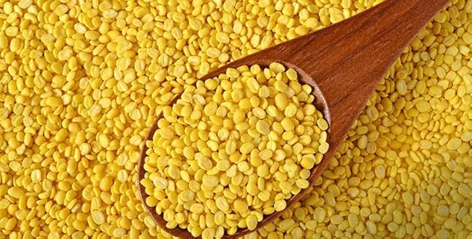 Rigel Spices Moong Dal 2 Lbs - Protein-Rich Yellow Mung Beans - Quick-Cooking Nutrient-Packed Elegance - Split Mung Beans - Ideal for Soups & Stews - Nutritious Yellow Split Mung Dal