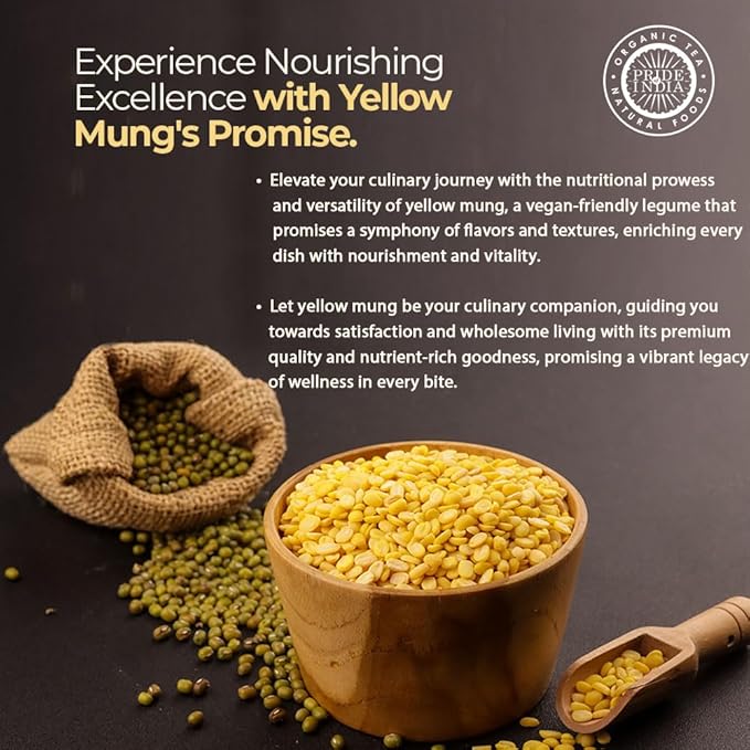 Pride Of India - Indian Split Yellow Mung Lentils - Protein & Fiber Rich Moong Dal, 3.0 Pound Jar