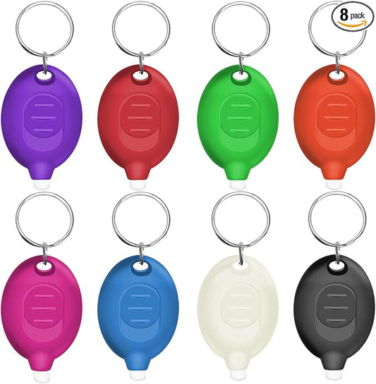 Mini LED Keychain Flashlight, Ultra Bright Tiny Flashlight, Small Keychain Flashlight White Light, Micro Pocket Key Ring LED Flashlight for Emergency Lighting - Multicolor Shell (8PCS)