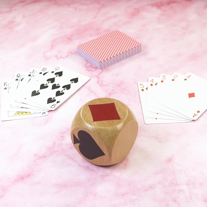 Euchre Markers Cube (2.4 in) Pinochle Bridge Playing Cards Whist Cards Marker Dice Euchre Card Deck Marker Game Dice Indicator Gifts for Euchre Pinochle Bridge Enthusiasts (1 Pc)