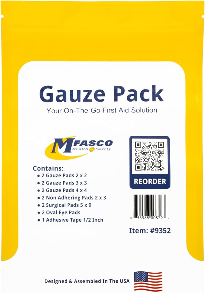 MFASCO First Aid Kit Refill Supplies Gauze Pack Refill