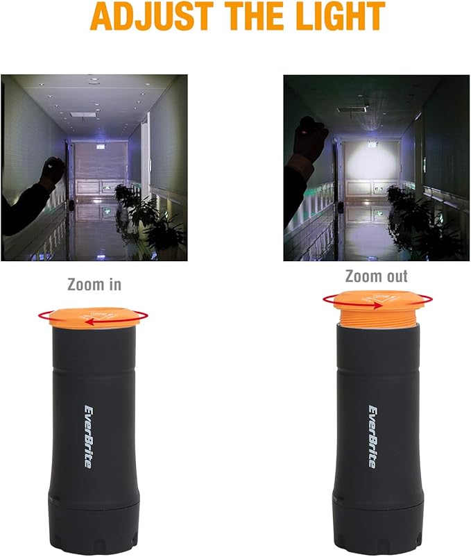 EverBrite 2-in-1 Mini Lanterns and Flashlights with 3 Modes, 2 Pack Portable Outdoor LED Zoomable Torches, Camping Essentials for Hurricane, Hiking, Night Walking, Emergency