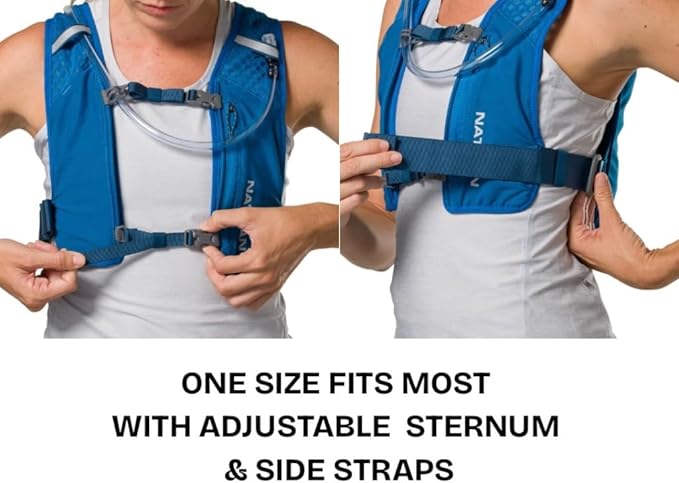 Nathan QuickStart 1.5L Hydration Pack Vest with Bladder or flasks, Storage Pockets, Breathable Moisture-Wicking Fabric, Adjustable Straps for Running, Hiking, Walking, Marathons, Obstacle Races