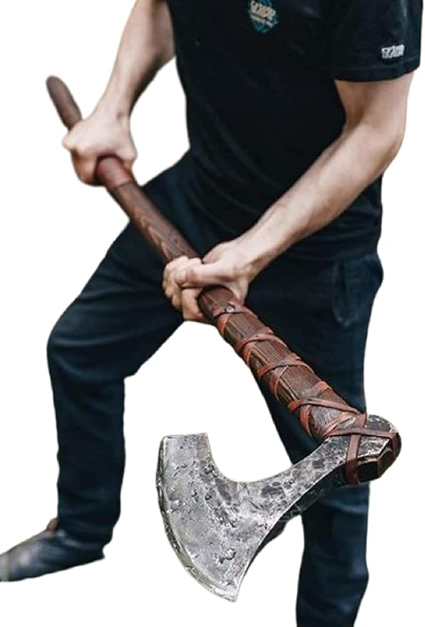 Forest Hunting |42”Two Handed Large Berserker Axe, Large Norse Axes,Scandinavian Style Viking Axe Double Headed ax, Real Battle ax, Wood Handle self Defense Weapons War Hatchet (Large Norse Axe)