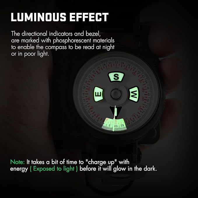 Eyeskey Multifunctional Military Sighting Navigation Compass Impact Resistant & Waterproof Compass for Hiking, Camping