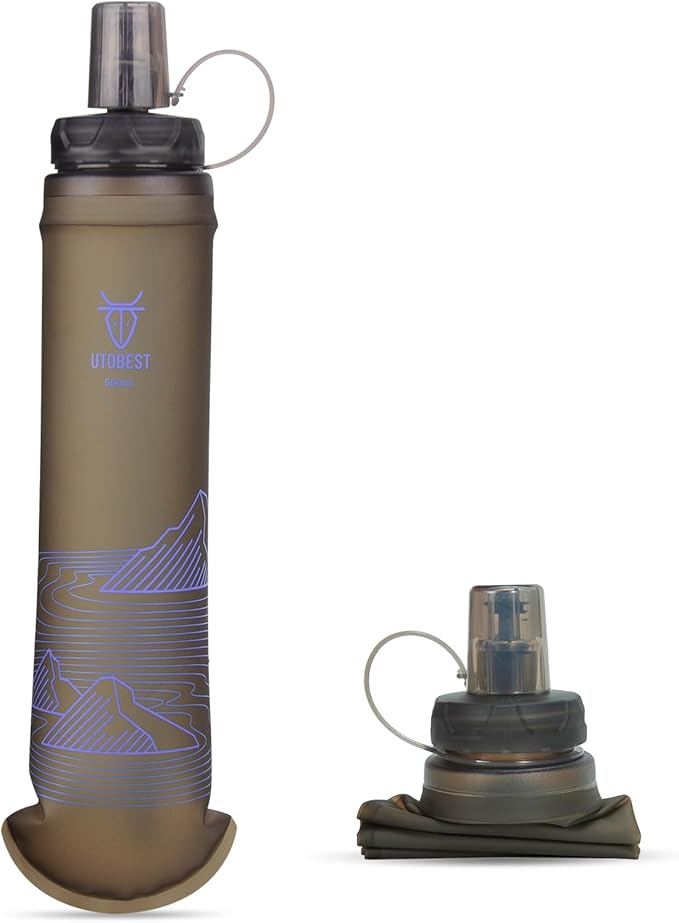 Soft Flask, 1 Pack Flexible TPU Hydration Water Bottle, Collapsible for Running, Hiking, Cycling, Climbing, and Marathon