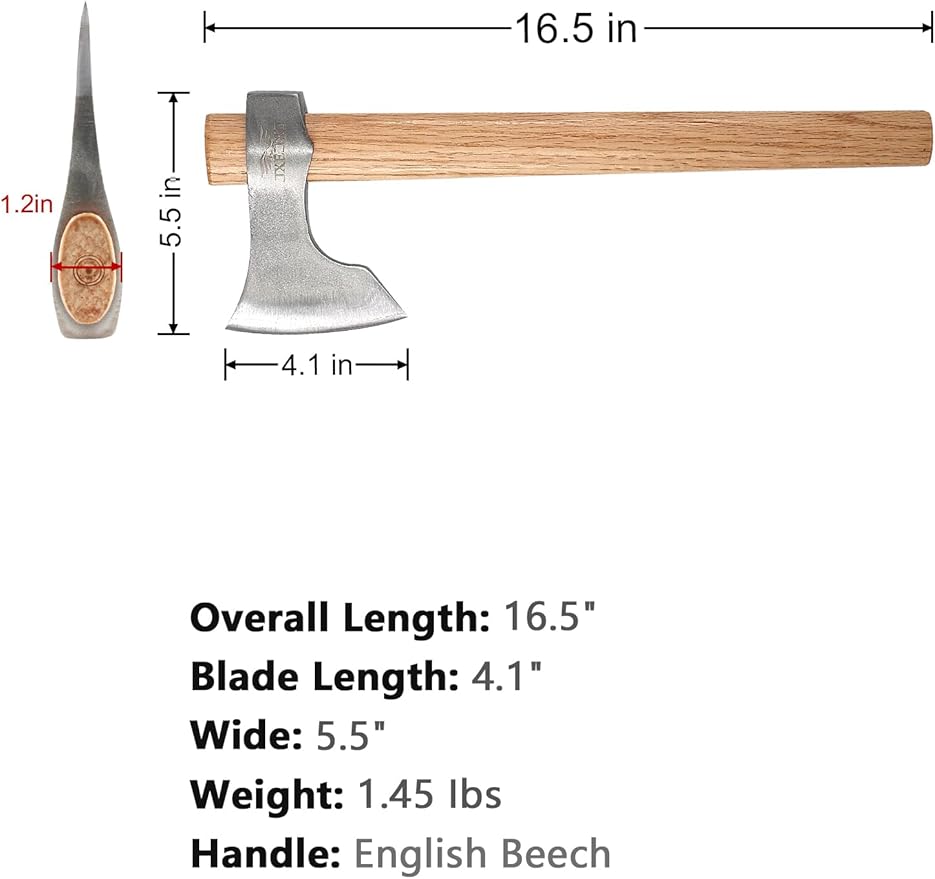 Throwing Tomahawks 3Pack - 16.5" Beech Handle - Forged Axes for Throwing and Outdoor Adventures