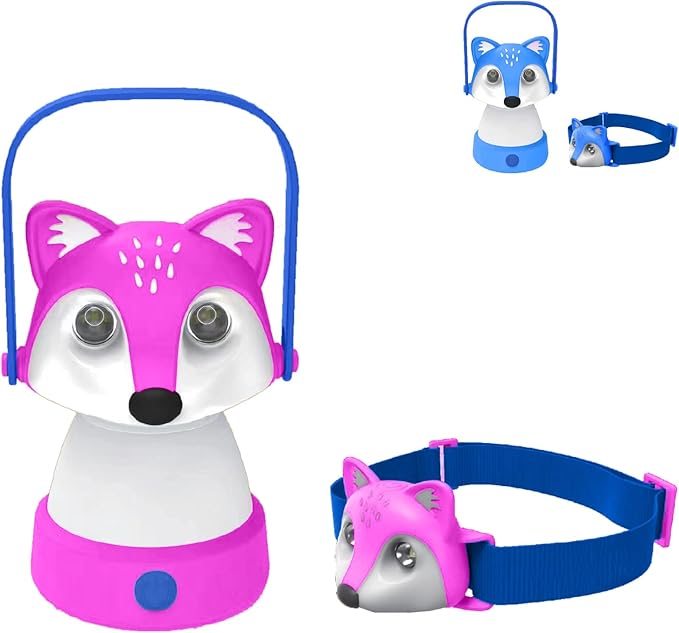 Kids Camping Essentials – LED Kids Lantern and Rechargeable Kids Headlamp Set | Multiple Purposes Kids Nightlight/Flashlight Toys –Holiday, Halloween N Birthday Gifts for Toddlers and Kids (Pink)