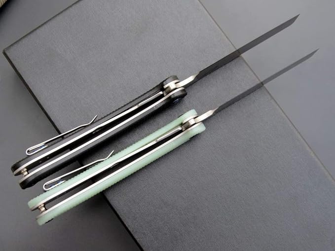 Eafengrow EF939 Folding Pocket Knife D2 Steel Blade G10 Handle EDC Tool Knife for Camping Survival and Outdoor (Jade)