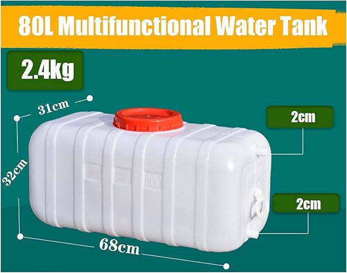 NAKAN Large Storage Container Portable Water Bucket Plastic Travel Desktop Container Rainwater Collection Storage Container Outdoor Water Storage for Camping Hiking Climbing(Size:80L)