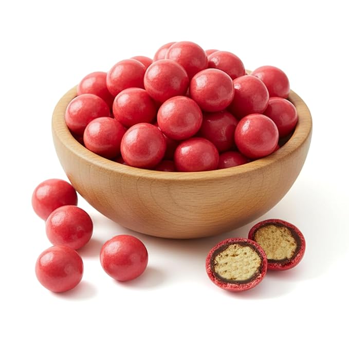NY Spice Shop Razz ball Raspberry Chocolate Malt Balls - 8 Ounce Malted Milk Ball Candy Gifts - Chocolate Malted Milk Balls - Dark Chocolate Malt Ball Snacks