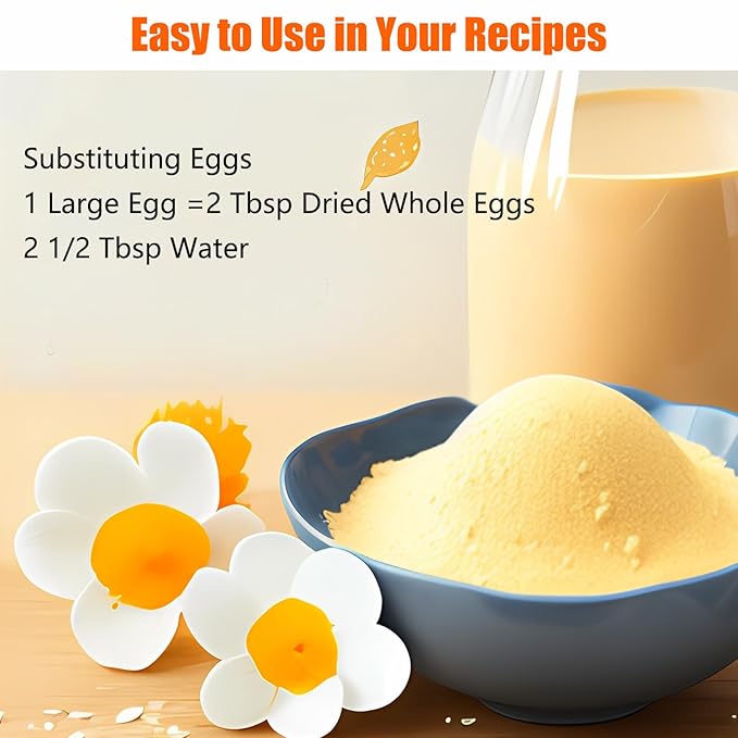 NutraBloom Whole Egg Powder, Pure Natural Gluten Free Versatile Single Ingredient Nutrient-Rich Whole Egg Powder 8 Ounce for Baking, Cooking, Camping Meals, Quick Meal Preparation