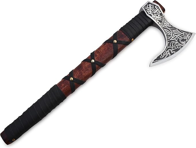| Exquisite Handmade Viking Axe - Ideal for Collectors & Enthusiasts | Authentic, Artisan-Crafted | Medieval Styled Axe with Durable and Robust High Carbon Steel (GC-AX06)