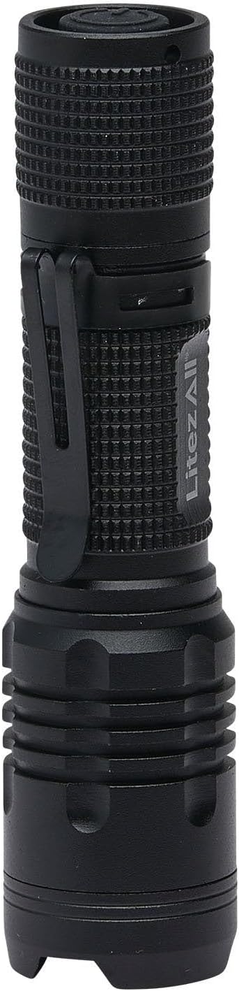 LitezAll 400 Lumen Tactical Flashlight, Compact LED Flashlight with Pocket Clip, Aerospace Aluminum Body, IPX2 Weather Resistant, Everyday Carry Flashlight for Outdoor, Work, and Emergency Use