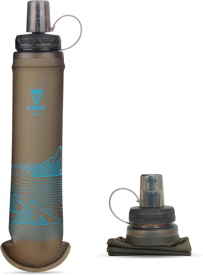 Soft Flask, 1 Pack Flexible TPU Hydration Water Bottle, Collapsible for Running, Hiking, Cycling, Climbing, and Marathon