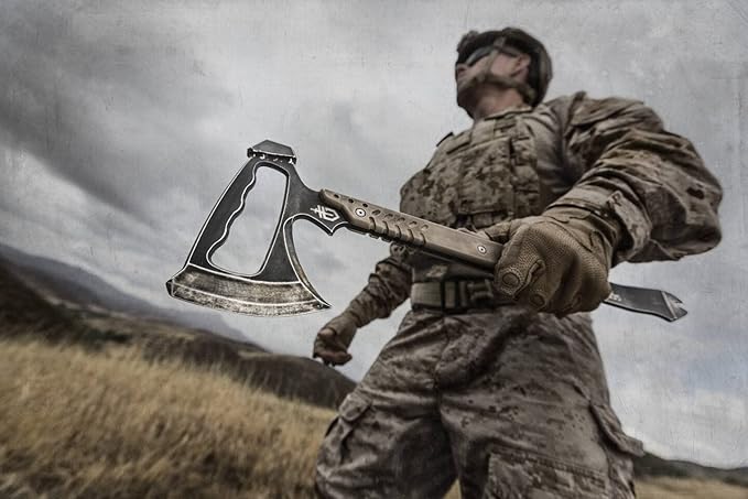 Gerber Gear Downrange Tactical Tomahawk Survival Multitool, Made in USA Camping Axe with Hammer Head and Steel Pry Bar, Includes Sheath with Integrated Molle Straps