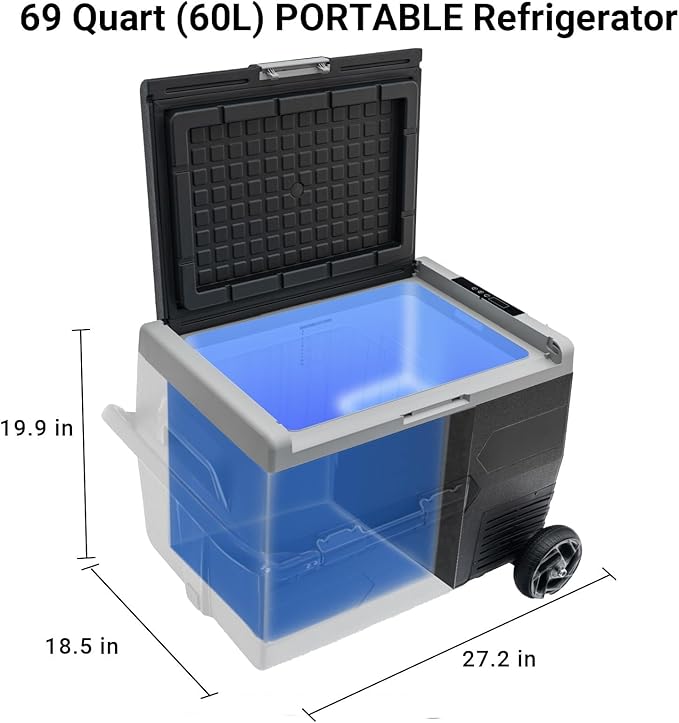 Smad Electric Cooler 69QT(65L), 12 Volt Refrigerator -4?~50?, Portable Freezer 12/24V DC for Camping, Travel, Truck, Home