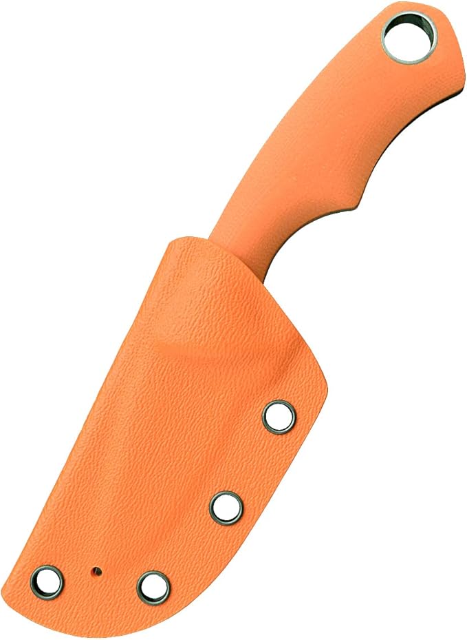 TONIFE Neck Knife Mini Outdoor Survival Fixed Blade Knife, EDC High Hardness Sharp Blade 1.7'' Portable Neck with Kydex Sheath and Ball Chain (orange)