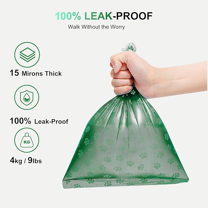 240Pcs Thick Dog Poop Bags Rolls, Leak-Proof Poop Bags for Dog and Cats Litter, 9x13 Inch Scented Pet Waste Bag for Small - Large Dogs Walking, Fits Most Doggie Bag Holder for Leash