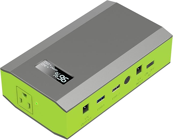 ZeroKor Portable Power Bank with AC Outlet, 65W 110V External Battery Pack 24000mAh Portable Laptop Charger Portable Power Source Backup for Outdoor Tent Camping Home Office Smart Devices -Green