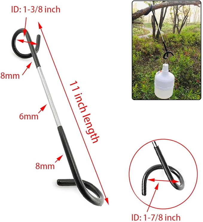 Camping Lantern Hook Hanger Tent Light Outdoor Lamp Hanger Non-Slip for Camping Hiking - 2pcs
