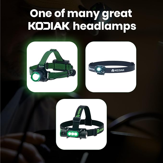 KODIAK 1000 Lumen Rechargeable Headlamp ??LED Head Lamps with Push-Pull Focus, 3 Modes, Rechargeable Headlight, Adjustable Tilt, Head Lights for Forehead