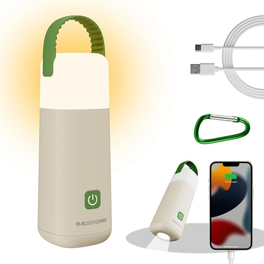 Camping Lantern, 350 Hours Running Time Rechargeable Lantern, 3200mAh Lantern Flashlight with 4 Modes, Waterproof Tent Light for Hiking, Emergency, Power Outages (Green 1PK)