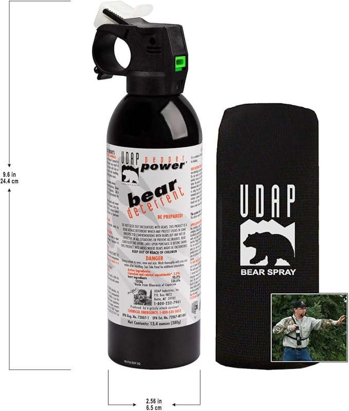 UDAP 18CP Super Magnum Bear Spray, Multi,13.4oz