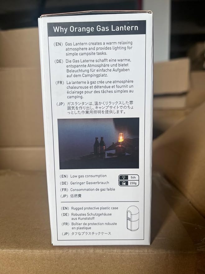 Fire-Maple Orange Camping Lantern Glass, Steel & Aluminum | Propane or Isobutane Fuel Canister Beautiful Lights | NO Mantles Needed | Propane Lanterns for Camping, Emergency Essential