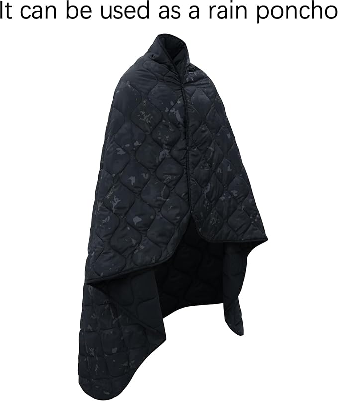 Poncho Liner Military Outdoor Camping Blanket for Travel, Beach, Grass, Picnic, Car Emergency, Outdoor, Survival