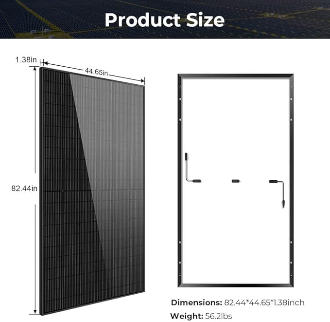 SUNGOLDPOWER 2PCS 500W Solar Panels Monocrystalline UL 61730, Grade A Solar Cell, Waterproof IP68, High Efficiency Solar Panel On/Off Grid Supplies for RV, Tiny House, Marine, Household (Total 1000W)