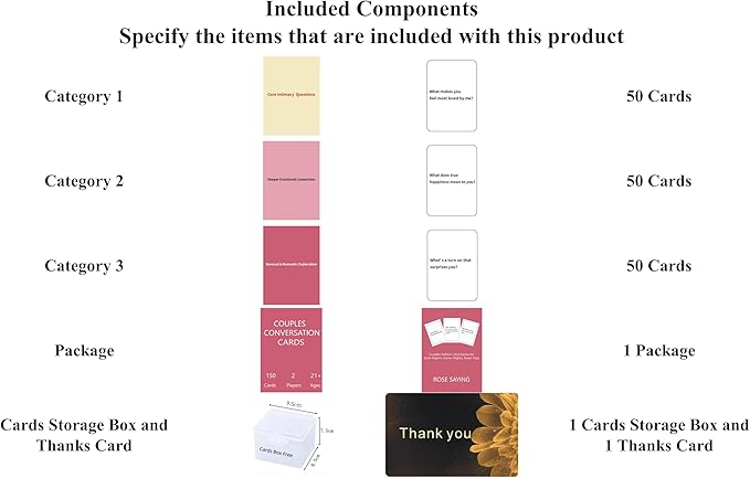 Adults Couples Edition Card Game for Date Nights, Game Nights, Road Trips, 150 Conversation Cards for Couples with Cards Storage Box Free, 2 Players