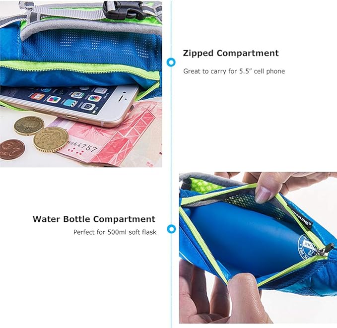 AONIJIE Quick Grip Handheld Water Bottle for Running, Hand Strap Hydration Pack with 500ml Handheld Soft Flask Water Bottle (Black)