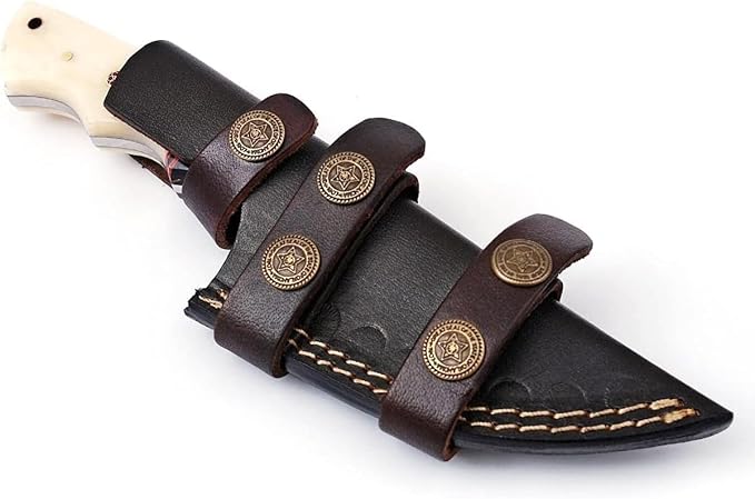 Custom Handmade Fixed Blade Hunting Bone Handle Tracker Knife - 8 Inch hand Forged Full Tang Knives For Hunting, Outdoor Camping, Hiking, Fishing, Bushcraft Knives With Leather Sheath. (Bone Reson Knife-1)