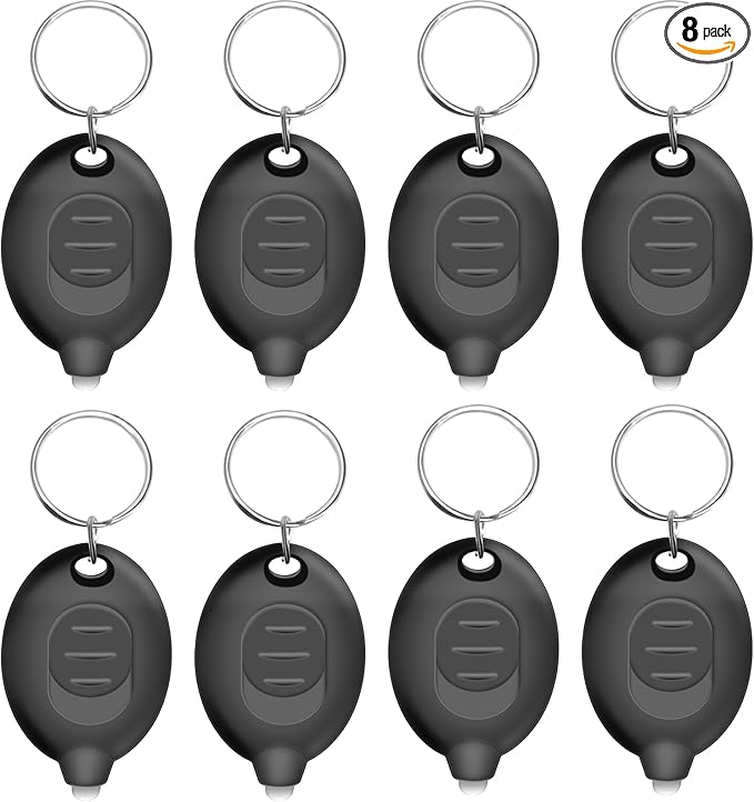Mini LED Keychain Flashlight, Ultra Bright Tiny Flashlight, Small Keychain Flashlight White Light, Micro Pocket Key Ring LED Flashlight for Emergency Lighting Batteries Included (8PCS)