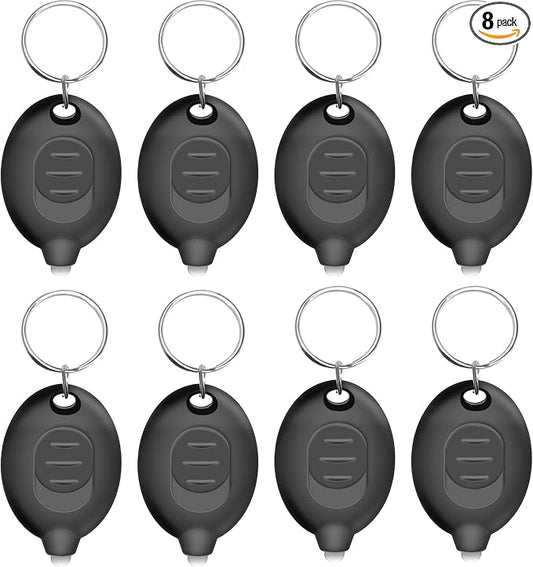 Mini LED Keychain Flashlight, Ultra Bright Tiny Flashlight, Small Keychain Flashlight White Light, Micro Pocket Key Ring LED Flashlight for Emergency Lighting Batteries Included (8PCS)