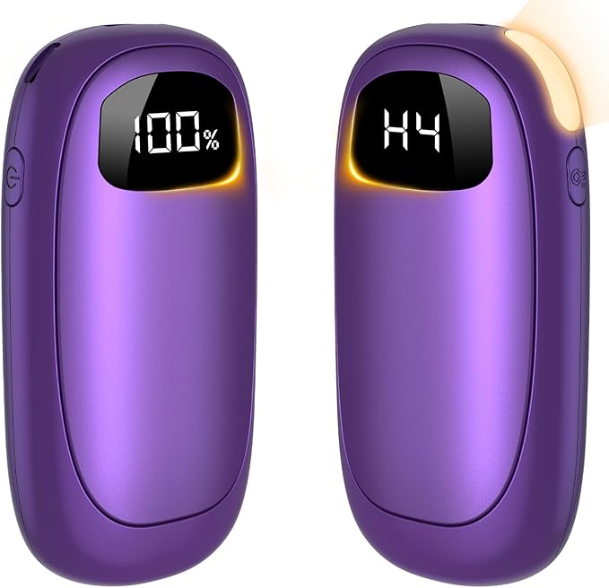 Hand Warmers Rechargeable - Electric Hand Warmers, Max 20 Hrs Warmth 4 Levels Heat Up to 131?? Dual-Side Heating Portable Reusable Pocket Heater 2 Pack for Raynauds, Hunting, Camping, Golf