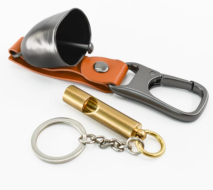 MrMrKura Bear Bells with Emergency Whistles for Bear Deterrent, Loud Bells Bear Deterrent Devices with Magnetic Silencer to Scare Bear Outdoor Bear Proof Bear Bell for Hiking Camping Climbing