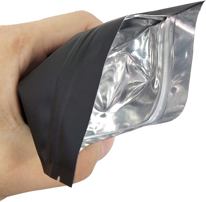 200 Pack Mylar Bags 4 x 6 Inch Resealable Smell Proof Bags Foil Pouch Bag Flat Bag Matte Black