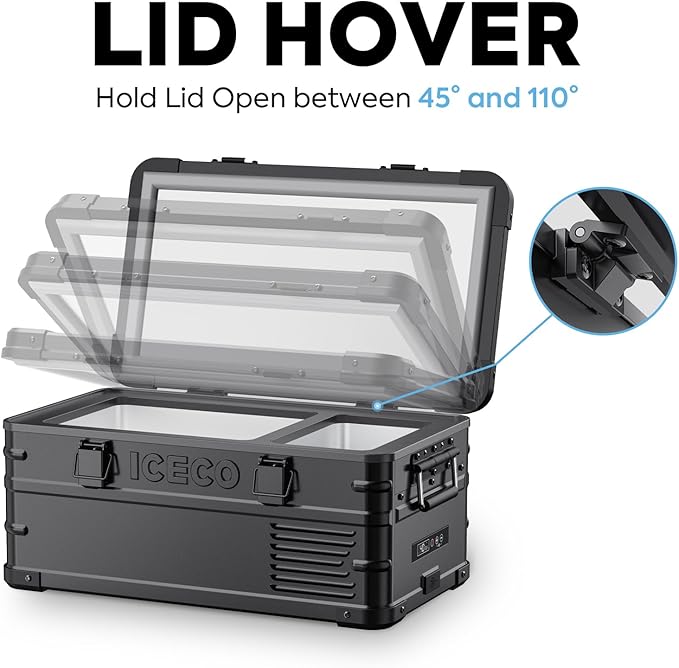 ICECO APL20 Portable Refrigerator with Cover, 21L Aluminum 12 Volt Freezer, Car Fridge with SECOP Nano Compressor, -4℉~68℉, 12V Electric Cooler Powered by AC/DC or Solar, for Vehicles, Travel